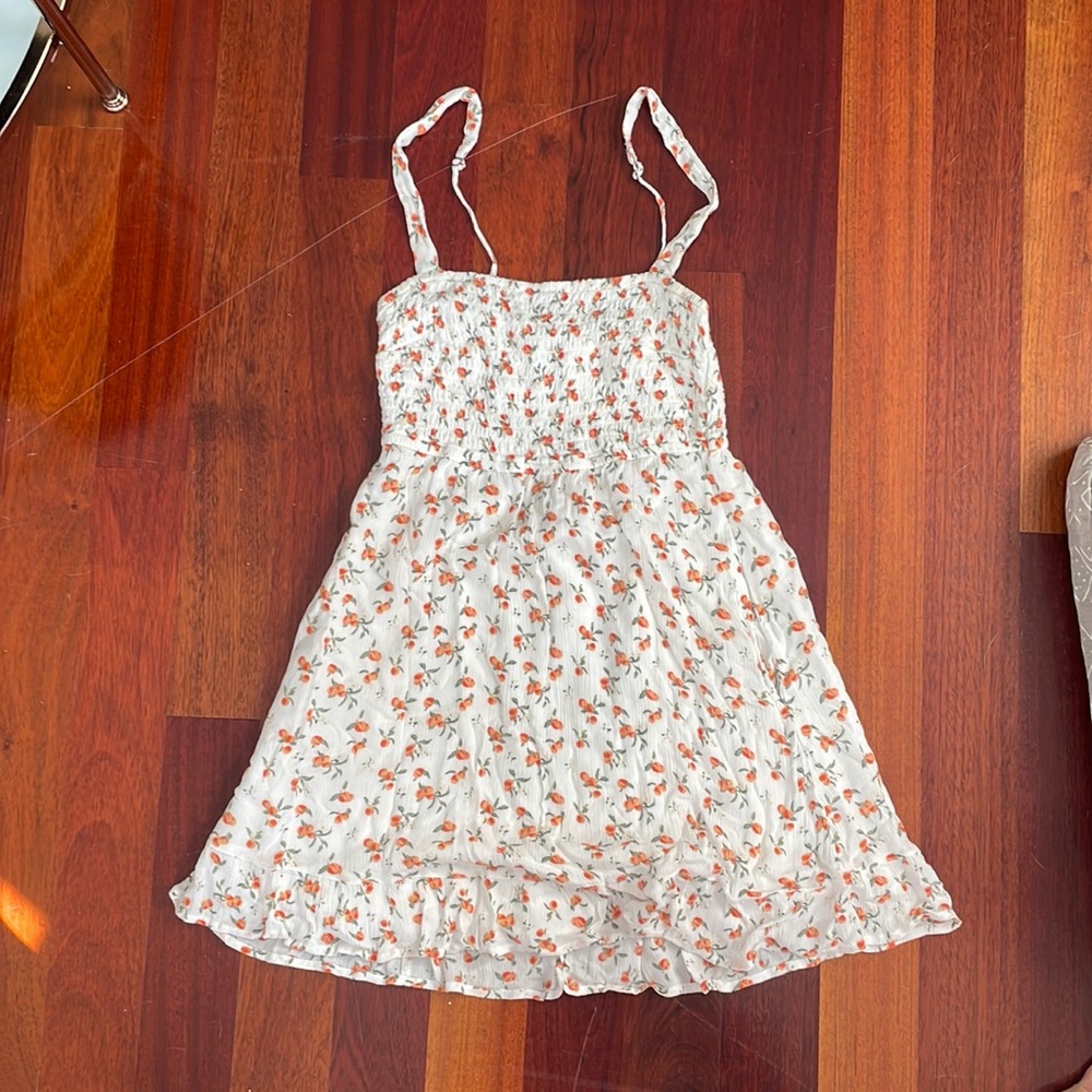Abercrombie & Fitch Smocked Peach Print Dress